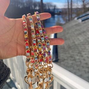 New. Colorful Gold phone chain